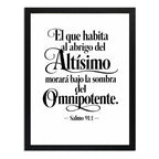 Cuadro Salmo 91:1 Biblia El Que Habita Al Abrigo Versiculo Marco Negro