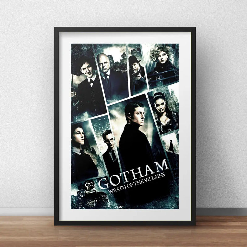 Cuadro Gotham Serie Tv Batman Decoracion Con Paspartú Marco Negro