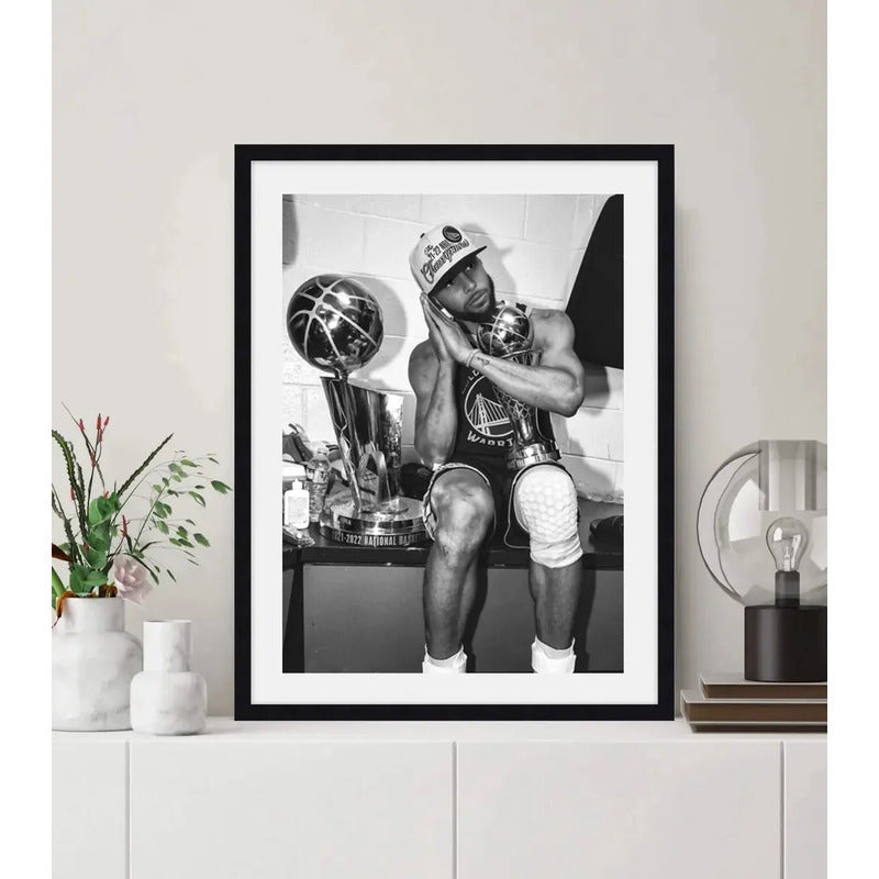 Cuadro Stephen Curry Golden State Warriors Basket Baloncesto Marco Negro