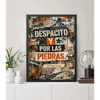 Cuadro Frase Motivacional Coach Despacito Y Por Las Piedras Marco Negro