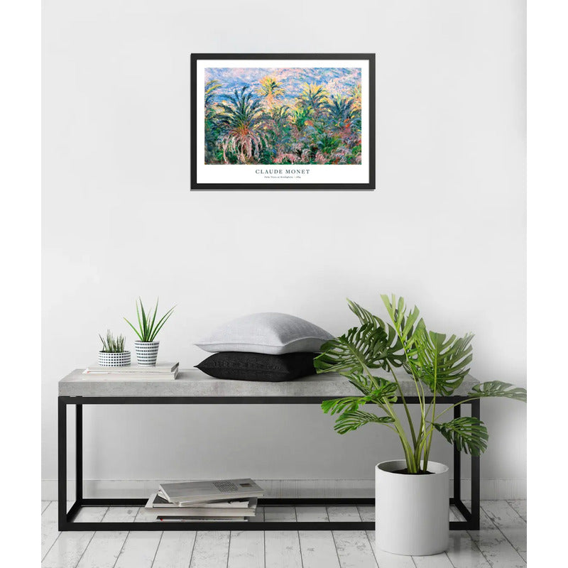 Cuadro Dormitorio Living Claude Monet Palmeras De Bordighera Marco Negro