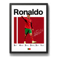 Cuadro Ronaldo Jugador Fútbol Logros Signature Club Deportes Marco Negro
