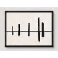Cuadro Living Dormitorio Abstracto Minimalista Trazos Negros Marco Negro