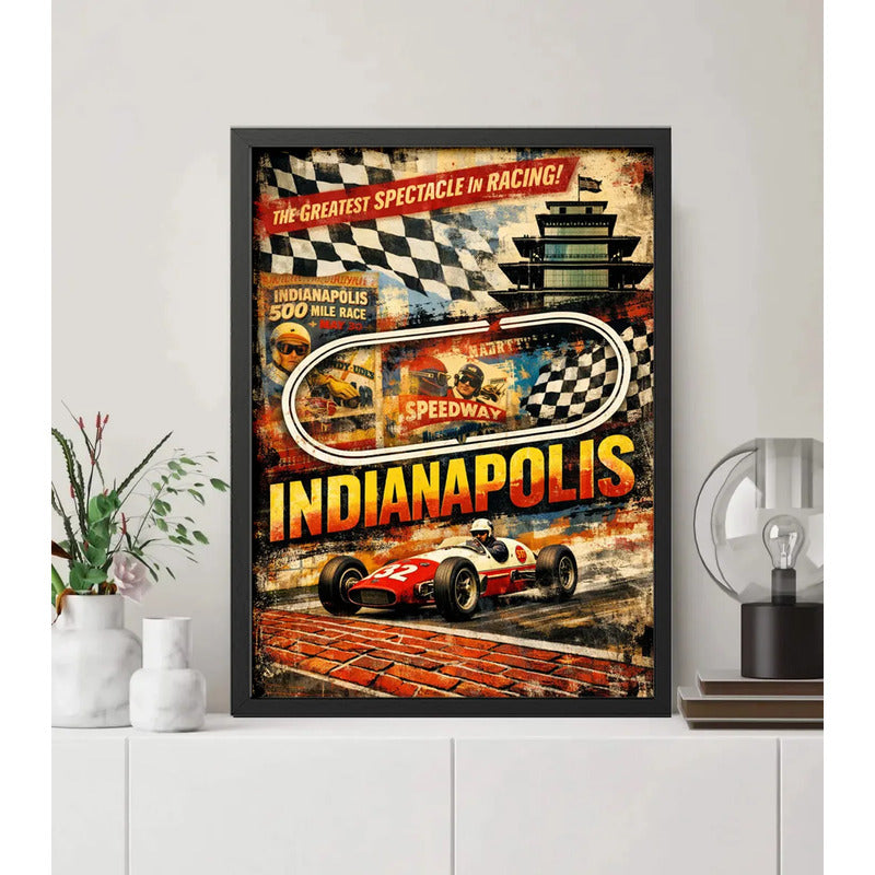 Cuadro Indianapolis Circuito Carrera Formula 1 Autodromo Marco Negro