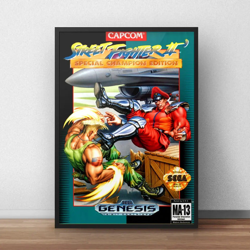 Cuadro Street Fighter 2 Juego Retro Game Geek Decoracion