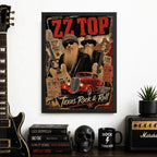 Cuadro Zz Top Texas Rock & Roll Blues Arte Musica Decoracion Marco Negro