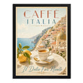 Cuadro Café Italia Dolce Far Niente Paisaje Cocina Vintage Marco Negro