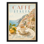 Cuadro Café Italia Dolce Far Niente Paisaje Cocina Vintage Marco Negro