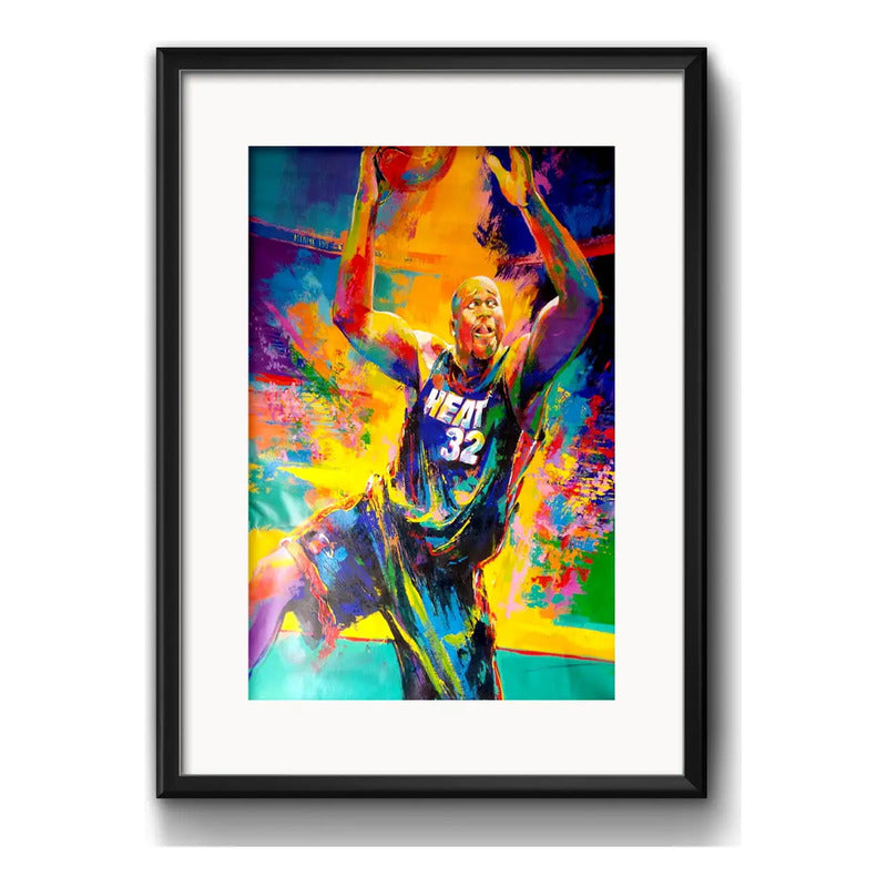 Cuadro Basket Colors Nba Baloncesto Decoracion Con Paspartu Marco Negro