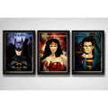 Set 3 Cuadros Batman Mujer Maravilla Superman Héroes Comics