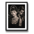 Cuadro Audrey Hepburn Tattoo Catrina Tatuaje Arte Retro Marco Negro