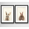 Set 2 Cuadros Conejo Pet Animal Arte Decoracion Con Paspartú