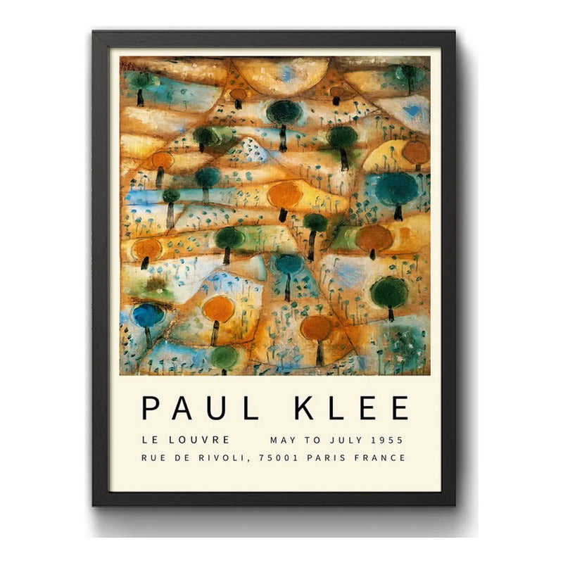 Cuadro Dormitorio Living Paul Klee Abstracto Expo Le Louvre Marco Negro