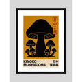 Cuadro Kinoko Cucumelo Hongos Arte Japones Decoracion Marco Negro
