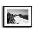Cuadro Rio De Janeiro Blanco Y Negro B7 53x43cm Con Paspartú Playa De Copacabana Avenida Atlantica Con Marco Negro