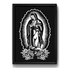 Cuadro Virgen De Guadalupe Blanco Y Negro Tattoo Decoracion