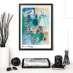 Cuadro Raoul Dufy Pintura Fauvismo Abstracto Arte Decoracion Composition Marine Baigneusus Et Pêcheur Marco Negro