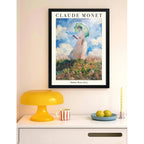 Cuadro Dormitorio Living Monet Mujer Con Sombrilla El Paseo Marco Negro