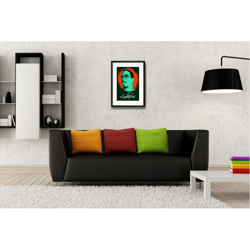 Cuadro Ludacris Pop Art Rap Rapper Decoracion Con Paspartú Marco Negro