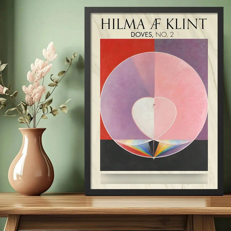 Cuadro Dormitorio Living Hilma Klint Las Palomas N. 2 Museo Marco Negro