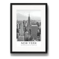 Cuadro New York Blanco Negro Foto B1 53x43cm Con Paspartú Marco Negro
