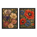 Set 2 Cuadros William Morris Flores Botanica Decora Living Marco Negro