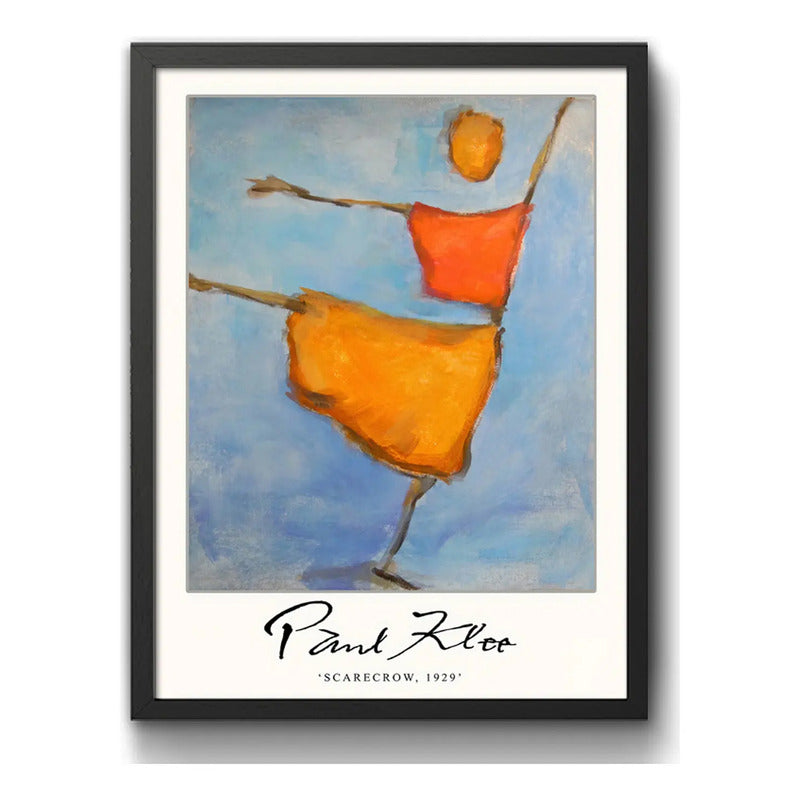 Cuadro Dormitorio Living Paul Klee Abstracto Scarecrow Marco Negro
