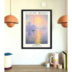 Cuadro Dormitorio Living Claude Monet Bruma De Lavanda Arte Marco Negro