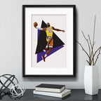 Cuadro Lebron James Lakers Basket Baloncesto Con Paspartú Marco Negro