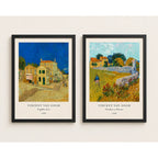 Set 2 Cuadros Living Van Gogh Granja Provenza Casa Amarilla Negro