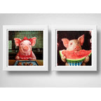 Set 2 Cuadros Cerdo Cook Cocina Comedor Postres Decoracion