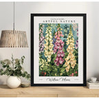 Cuadro Living William Morris Flores Dedaleras Arte Botanico Marco Negro