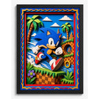 Cuadro Sonic The Hedgehog Efecto 3d Game Pelicula Marco Negro