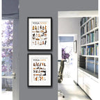 Set 2 Cuadros Yoga Dogs Cats Perro Gato Mascota Con Paspartú