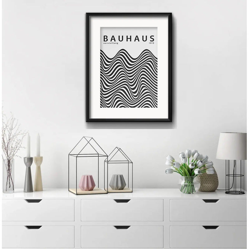 Cuadro Bauhaus Exposicion 1919 Arte Br1 53x43cm Con Paspartú Marco Negro