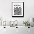Cuadro Bauhaus Exposicion 1919 Arte Br1 53x43cm Con Paspartú Marco Negro