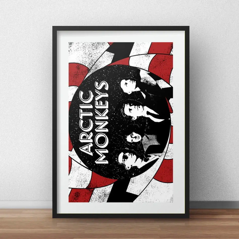 Cuadro Arctic Monkeys Indie Rock Decoracion Con Paspartú Marco Negro