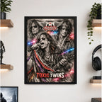 Cuadro Aerosmith Toxic Twins Steven Tyler Banda Arte Rock Marco Negro