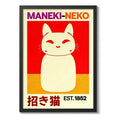 Cuadro Gato Maneki Neko Pop Art 1852 Arte Japonés Decoracion Marco Negro