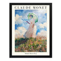 Cuadro Dormitorio Living Monet Mujer Con Sombrilla El Paseo Marco Negro