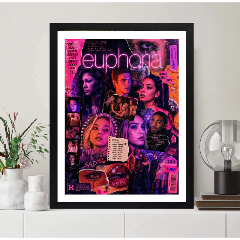 Cuadro Euphoria Personajes Série Tv Cassie Sydney Sweeney Marco Negro