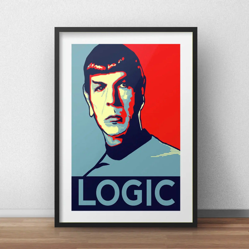 Cuadro Spock Pop Art Star Trek Geek Decoracioncon Paspartú Marco Negro