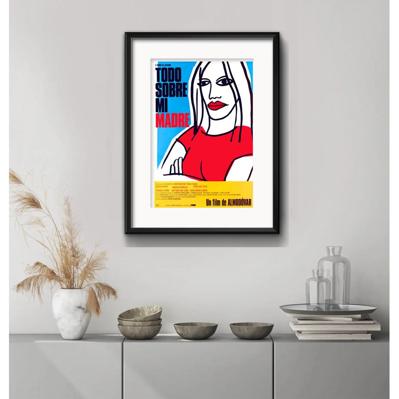 Cuadro Todo Sobre Mi Madre Almodovar 53x43cm Con Paspartú Marco Negro