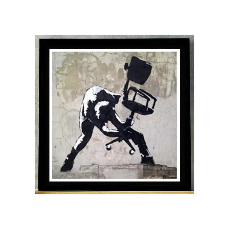 Cuadro Banksy Arte Urbano Arte Callejera Decoracion Casa Marco Negro