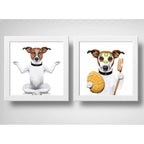 Set 2 Cuadros Perro Spa Yoga Zen Mascota Pet Arte Decoracion