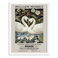 Cuadro Cisnes Amor William Morris Arte Flores Botanico Marco Blanco