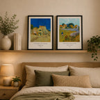 Set 2 Cuadros Living Van Gogh Granja Provenza Casa Amarilla Negro