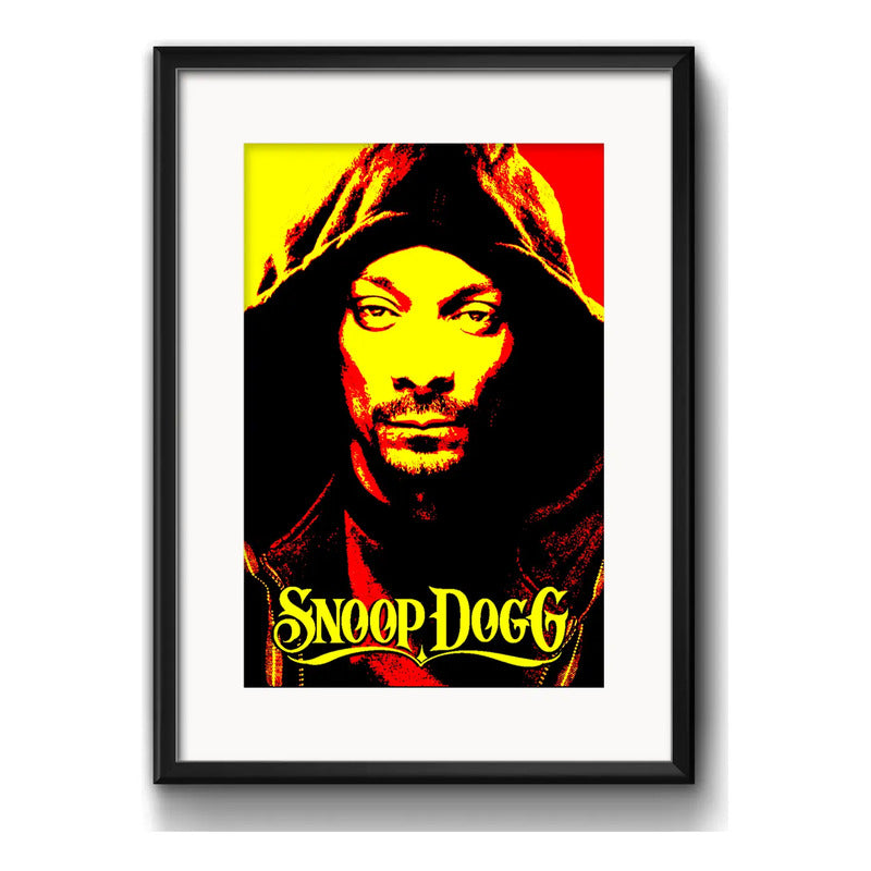 Cuadro Snoop Dogg Rap Hip Hop Musica Art Decoracion Paspartú Marco Negro