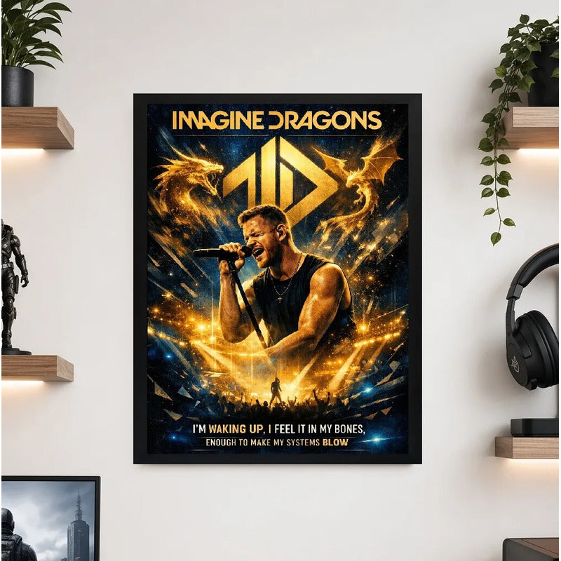 Cuadro Imagine Dragons Radioactive Night Visions Arte Rock Marco Negro