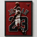 Cuadro Michael Jordan Basket Deportes Jersey 23 Efecto 3d Marco Negro